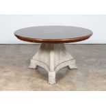 EMPIRE STYLE DINING TABLE, INLAID CIRCULAR TOP