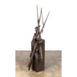 WALTER MATIA "IN THE BRANCHES" 1996 SIGNED BRONZE