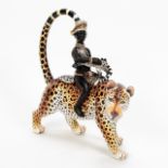 ARDMORE STUDIO CERAMIC FIGURE ON CHEETAH, 2013