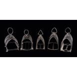 5 ENGLISH GEORGIAN STYLE SILVER PLATE TOAST RACKS