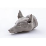 ENGLISH STAFFORDSHIRE FOX FORM CERAMIC STIRRUP CUP