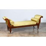 19TH C. REGENCY MAHOGANY DAYBED W/ BOLSTER PILLOWS