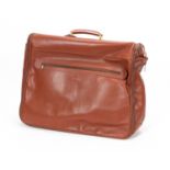 LUCIANO BARBERA BROWN GRAINED LEATHER GARMENT BAG