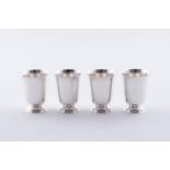 FOUR CHRISTOFLE SILVER PLATED TULIP SHAPED CUPS