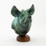 SANDY SCOTT "SWINE STUDY" 2003 PATINATED BRONZE