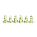 6 BACCARAT "TRANQUILITY" PLACE CARD HOLDERS, GREEN