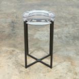 MCCOLLIN BRYAN "LENS" SIDE TABLE, CLEAR