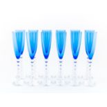 TWELVE BACCARAT "VEGA FLUTISSMIO" BLUE CRYSTAL CHA