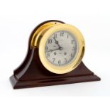 TIFFANY & CO. CHELSEA SHIP CLOCK ON MAHOGANY STAND