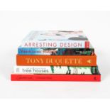 FIVE HARDCOVER ART BOOKS ON DECORATING AND DESIGN