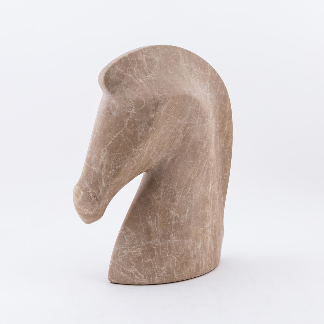 HERMES "SAMARCANDE" HORSE HEAD MARBLE SCULPTURE - Image 4 of 6