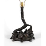 GEORGE NORTHOP, BRONZE BIRD TABLE LAMP SCULPTURE