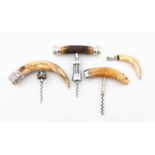 FOUR HORN & ANTLER BARWARE PIECES