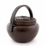 JAPANESE MEIJI BRONZE BRAZIER OR HAND WARMER