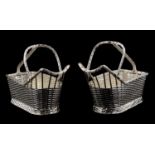 PAIR, CHRISTOFLE WOVEN WINE CADDY BASKETS