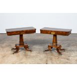 PAIR, 19TH C. ENGLISH REGENCY FLIP-TOP TABLES