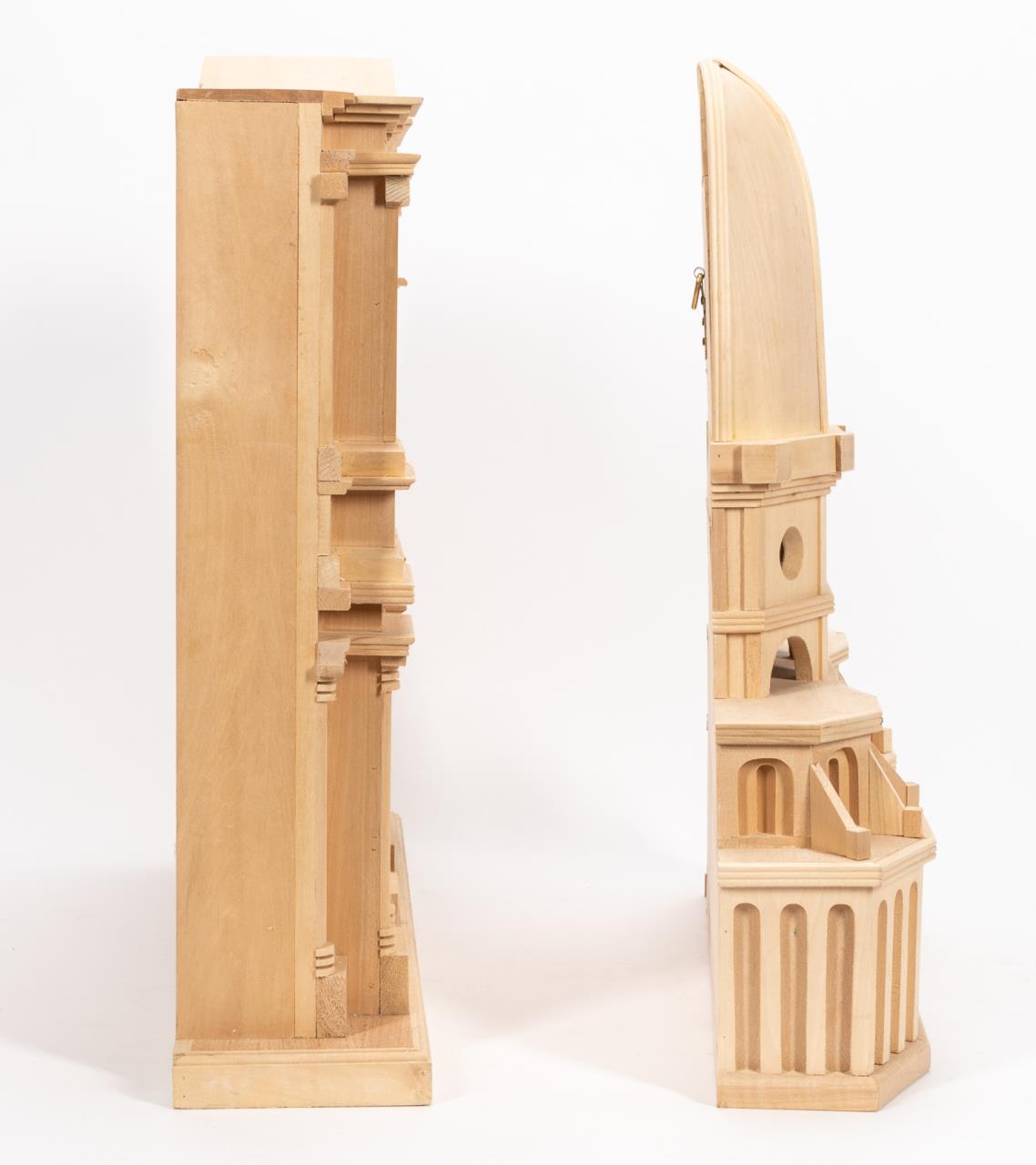 TWO LARGE BASSWOOD ARCHITECTURAL MODELS - Image 4 of 6