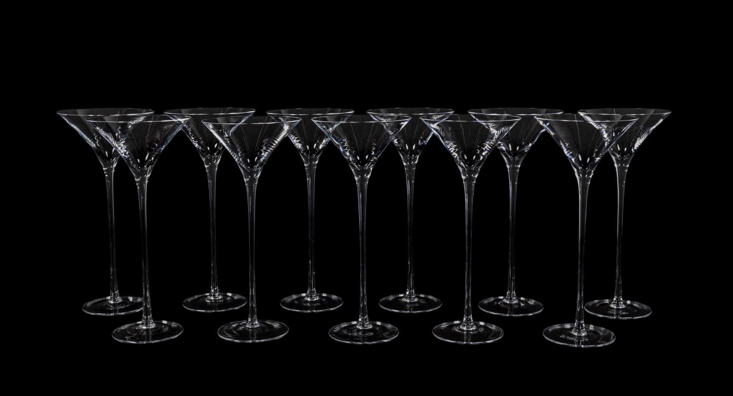 11 WILLIAM YEOWARD ARTIST SIGNED MARTINI GLASSES