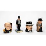 4 ENGLISH WINSTON CHURCHILL CERAMIC FIGURES