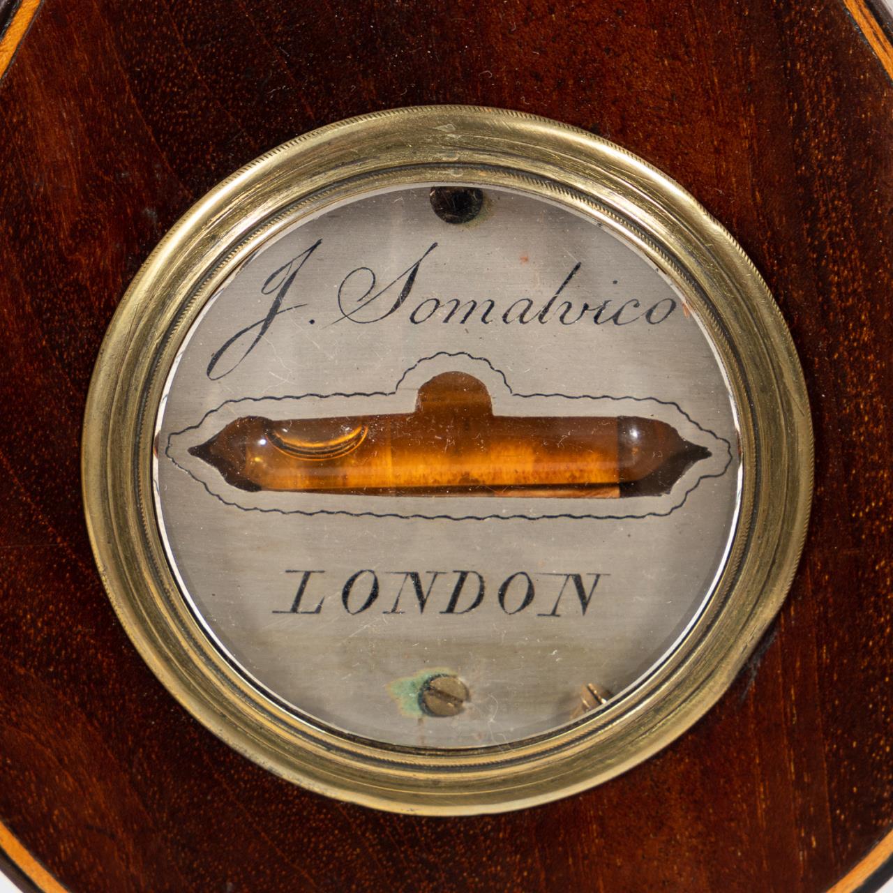 ENGLISH INLAID MAHOGANY BANJO BAROMETER, C.1830 - Image 4 of 6