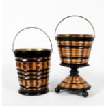 PAIR, 19TH C. DUTCH FRUITWOOD PEAT BUCKETS