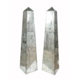 PR., LARGE SCALE VENETIAN STYLE MIRRORED OBELISKS