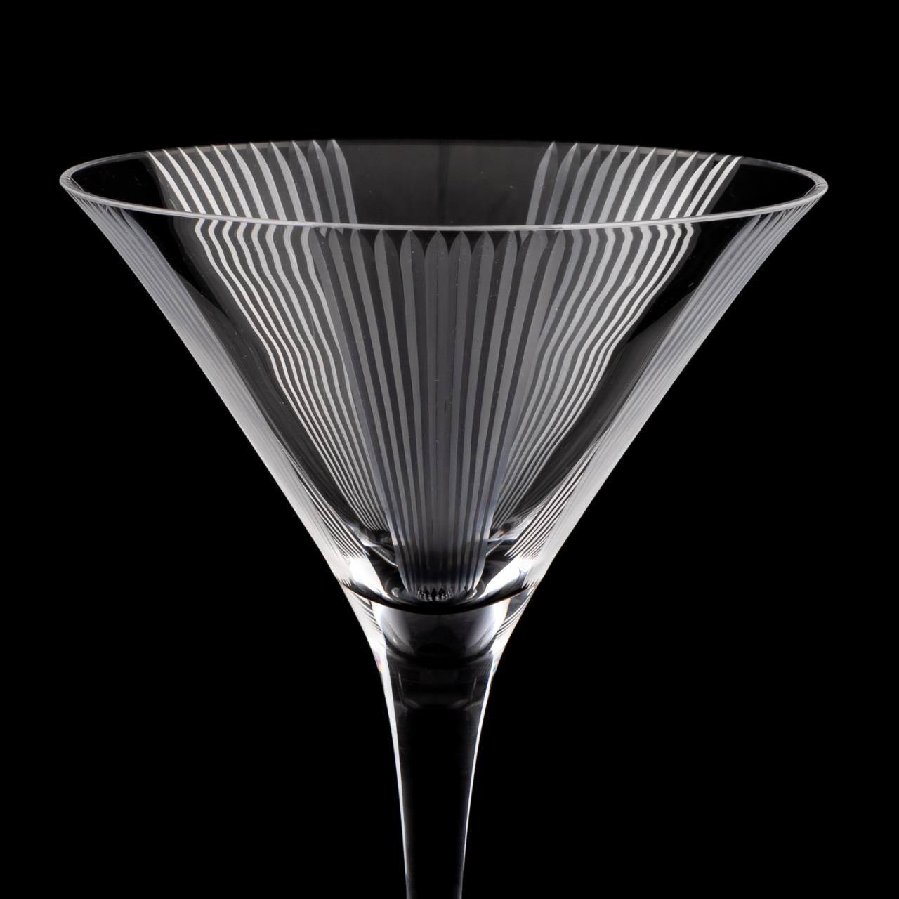 SEVEN TIFFANY & CO. ETCHED MARTINI GLASSES - Image 6 of 6