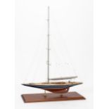 CONTEMPORARY POLYCHROMED WOODEN SAILBOAT MODEL