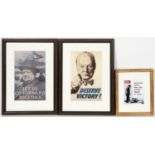 3 REPRODUCTION WAR TIME ADVERTISING LITHOGRAPHS