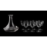 8PC GLASS GROUP INCLUDING STEUBEN DECANTER