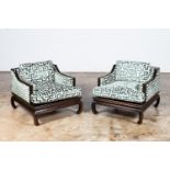 PAIR, MCM HOLLYWOOD REGENCY LOUNGE CHAIRS