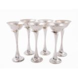 SET, SIX ELSA PERETTI STERLING CHAMPAGNE COUPES