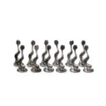 12 PAMPALONI STERLING DOLPHIN PLACE CARD HOLDERS