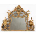 19TH C. CHINESE CHIPPENDALE STYLE GILTWOOD MIRROR