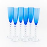 SIX BACCARAT "VEGA FLUTISSMIO" BLUE CRYSTAL CHAMPA