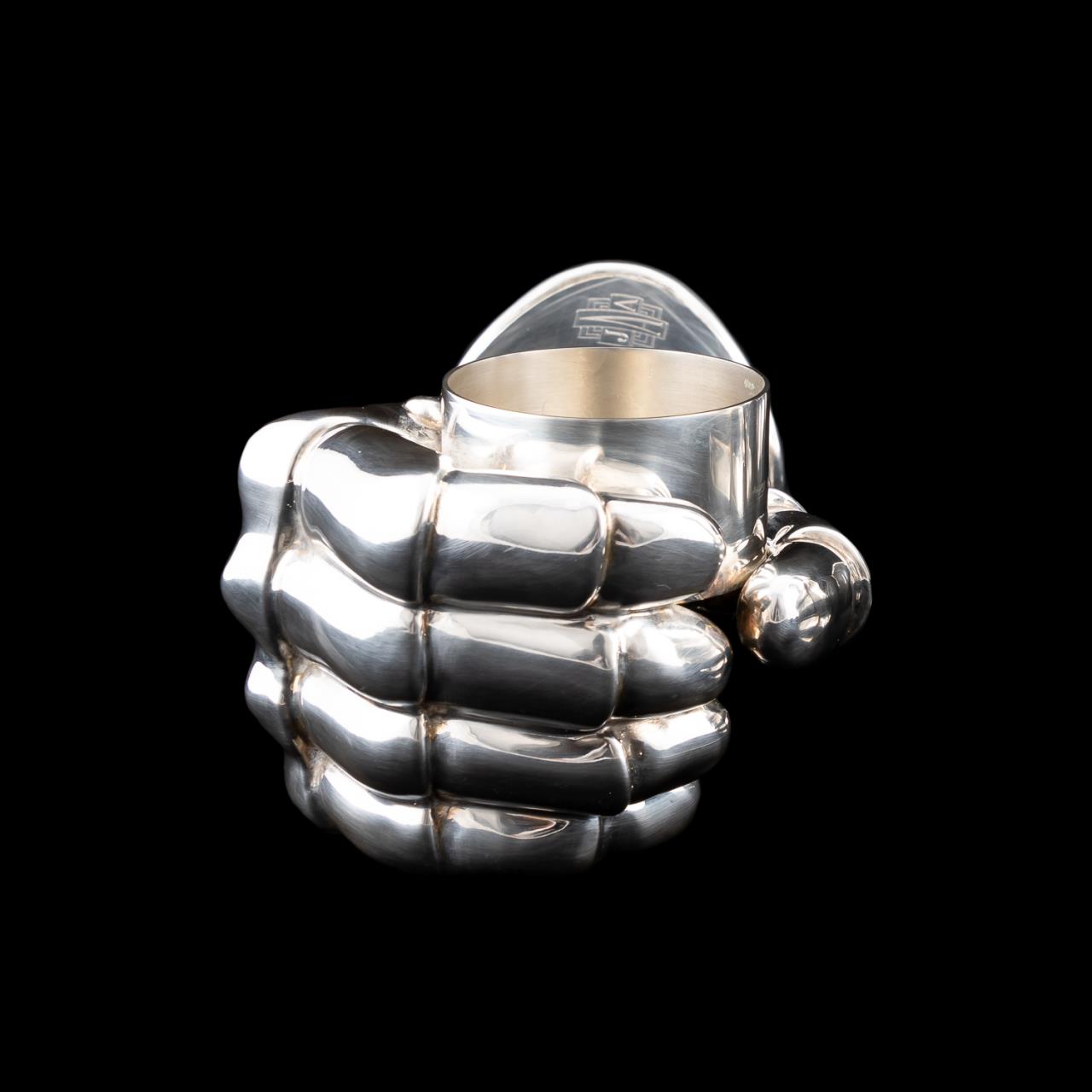 ASPREY STERLING "KNIGHT'S HAND" CANDLEHOLDER - Image 4 of 8