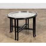 ENGLISH SILVERPLATE TRAY TOP COFFEE TABLE