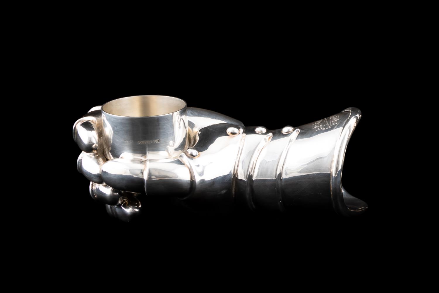 ASPREY STERLING "KNIGHT'S HAND" CANDLEHOLDER - Image 3 of 8