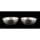 PAIR, CHRISTOFLE WOVEN SILVER PLATE BREAD BASKETS