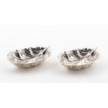 PAIR, BUCCELLATI SMALL STERLING OAK LEAF DISHES