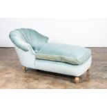 1940S AQUA CHANNEL BACK CHAISE LOUNGE