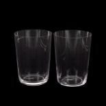 PAIR, DESIGNER GUCCI "G" GLASS TUMBLERS