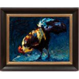 CHERI CHRISTENSEN SIGNED OIL, ROOSTER