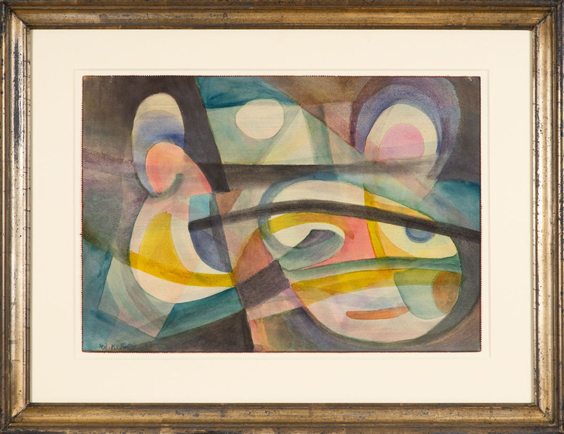 Edmund Kesting (1892 Dresden – 1970 Birkenwerder b. Berlin)Masken.Aquarell auf Pa - Bild 2 aus 3