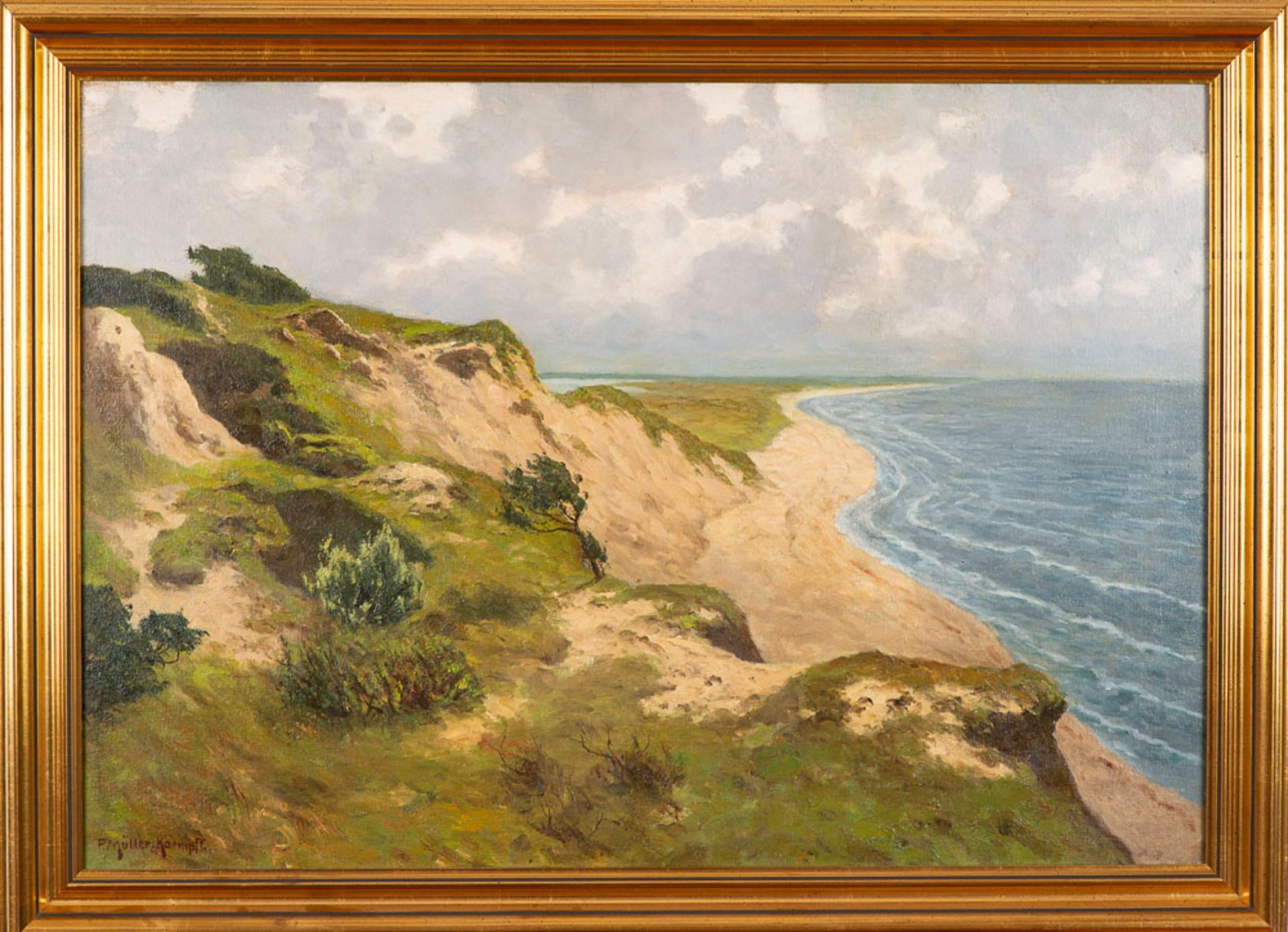 Paul Müller-Kaempff (1861 Oldenburg – 1941 Berlin)Steilküste.Öl auf Leinwand. - Bild 2 aus 3