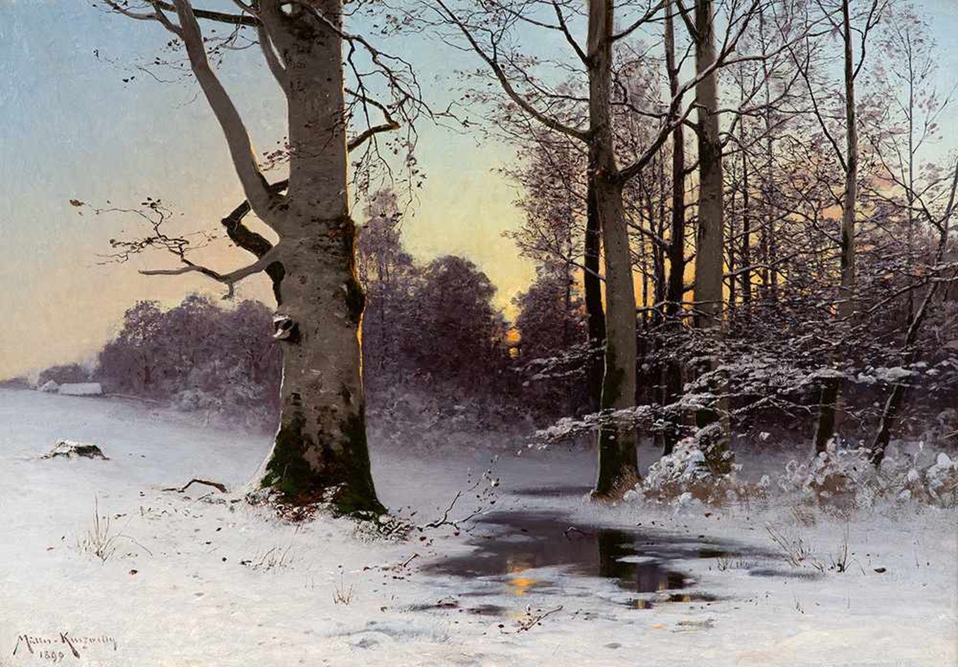 Konrad Alexander Müller-Kurzwelly (1855 Chemnitz – 1914 Berlin)Winterlandschaft im M