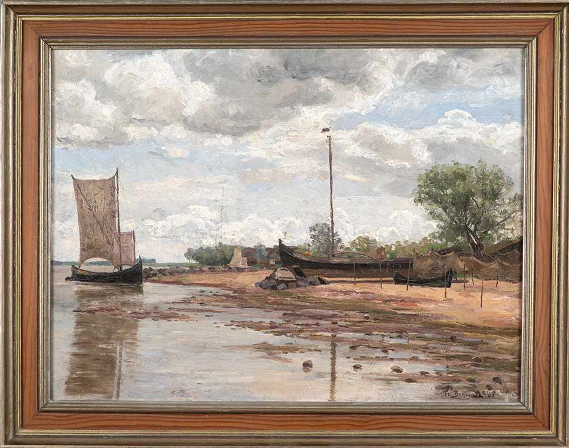 Friedrich Behrendt (1863 Memel – 1946 Fürstenfeldbruck)Haffstrand bei Nidden.Öl - Bild 2 aus 3