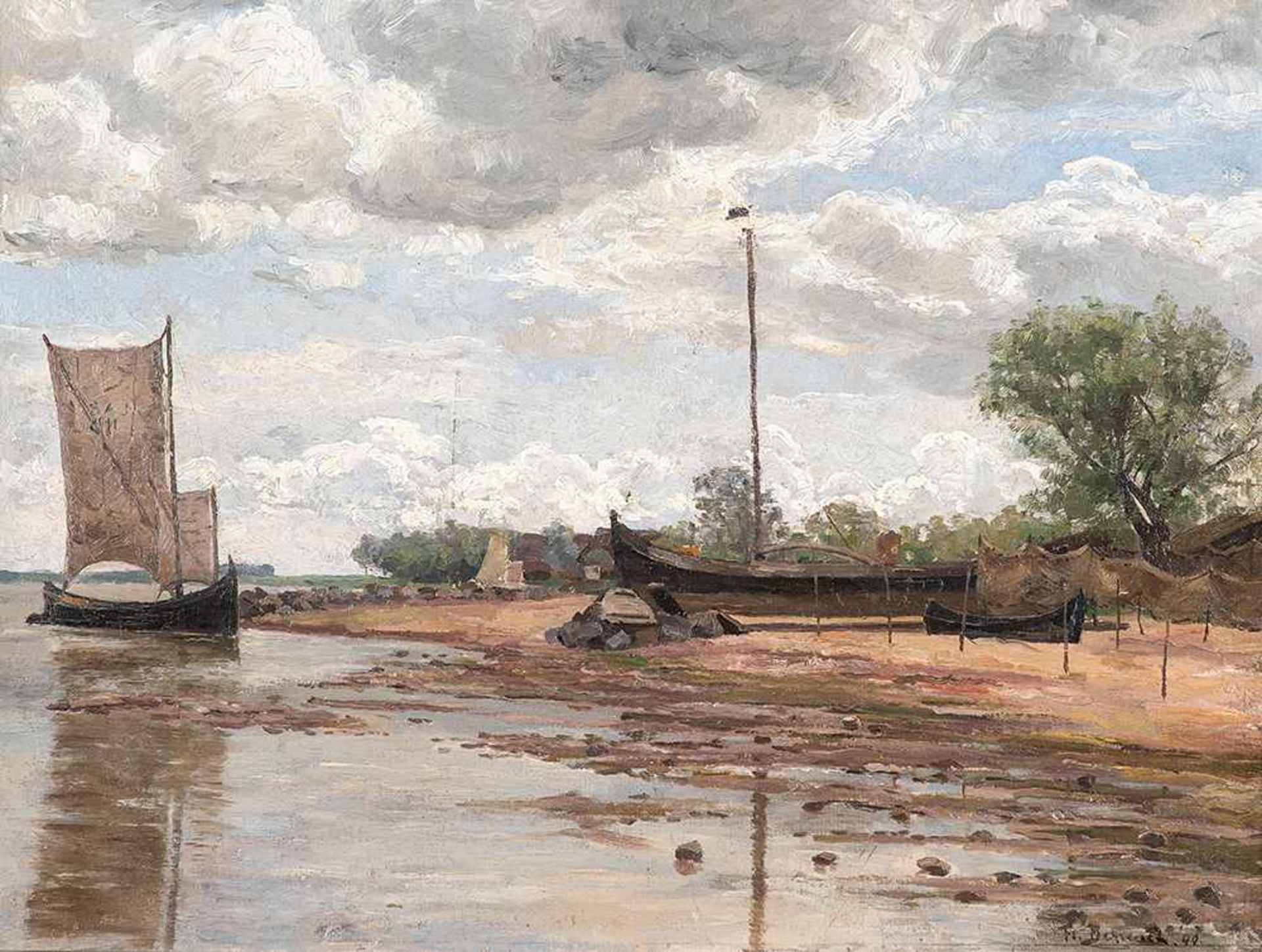 Friedrich Behrendt (1863 Memel – 1946 Fürstenfeldbruck)Haffstrand bei Nidden.Öl