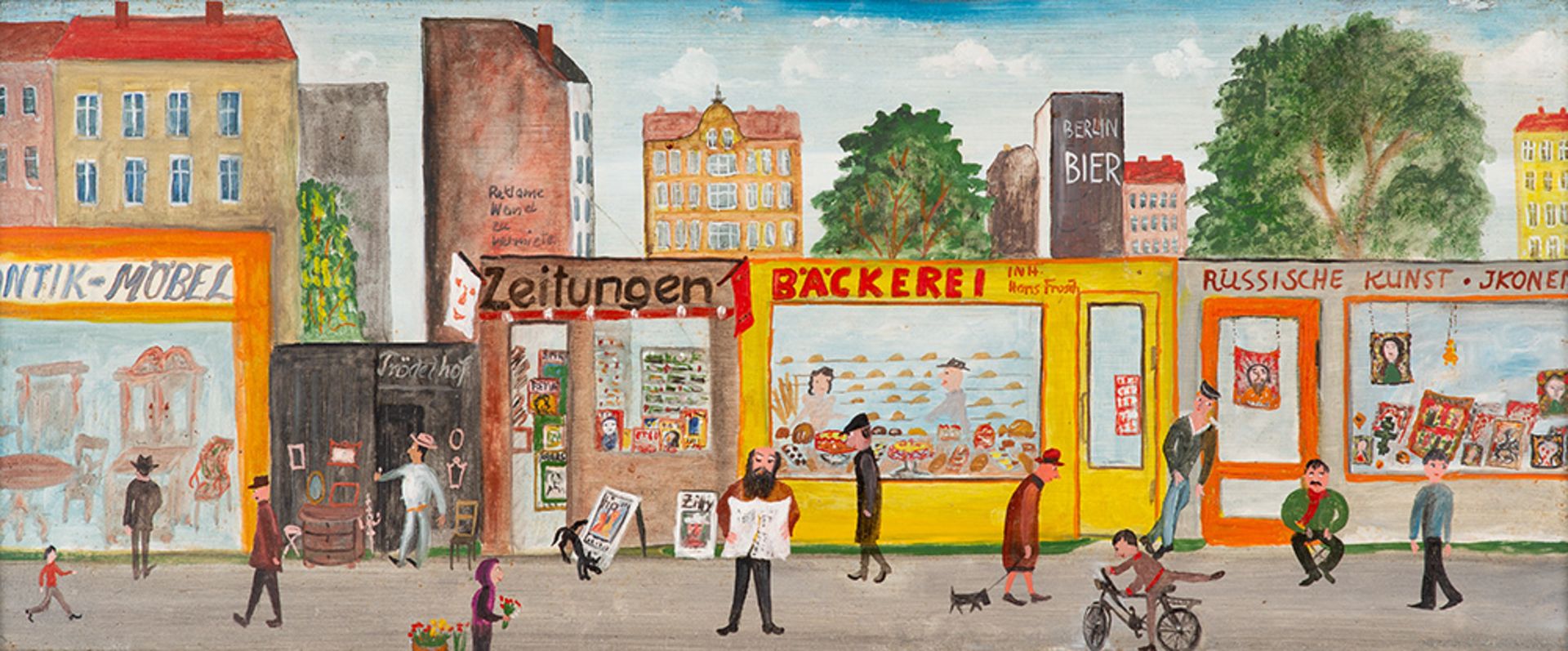 Ulrich Pietzsch (1937 Oberwartha, lebt in Waddeweitz)Ladenstrasse in Berlin.Öl auf