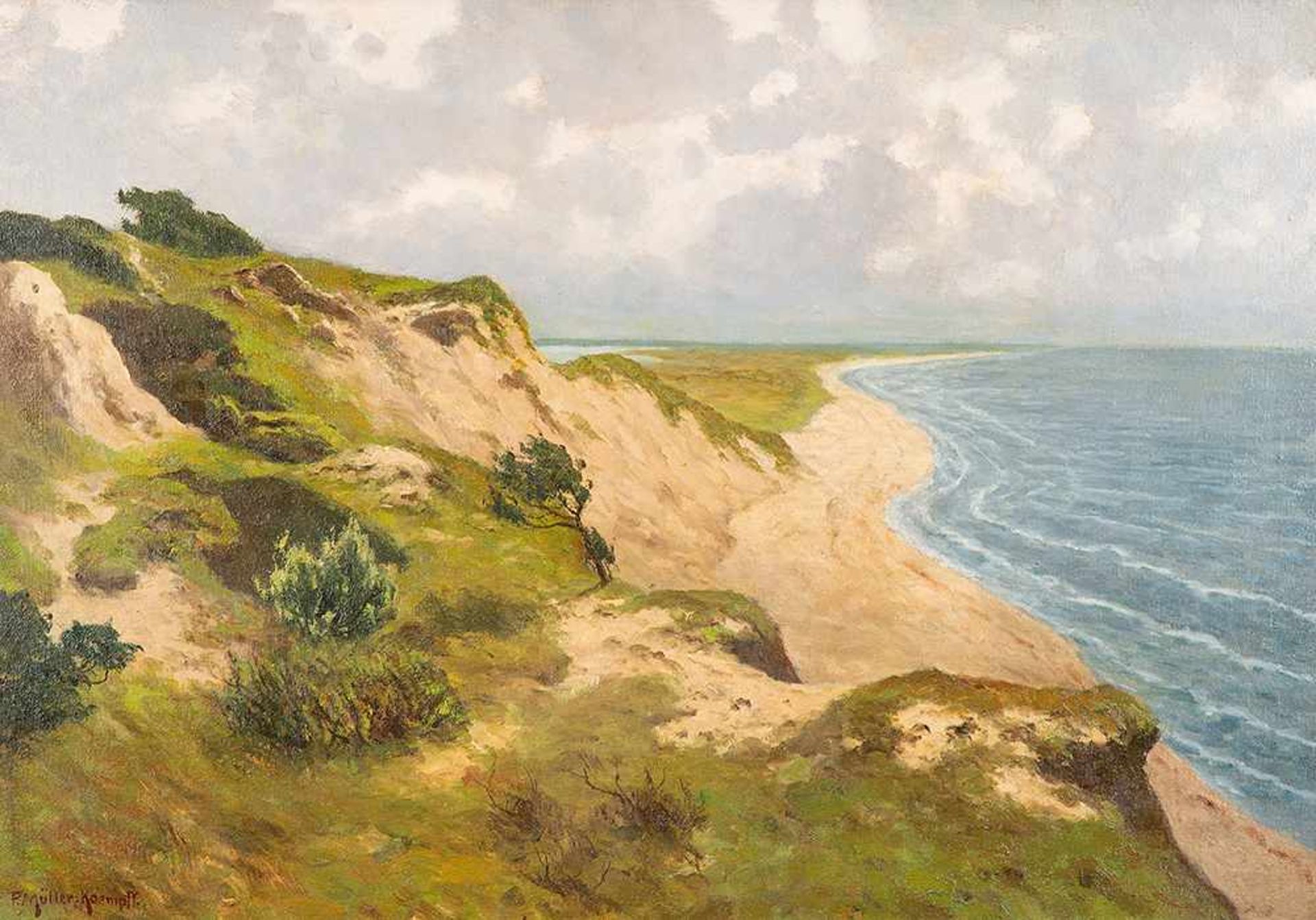 Paul Müller-Kaempff (1861 Oldenburg – 1941 Berlin)Steilküste.Öl auf Leinwand.